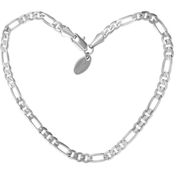 Gold Anklet for Women 4mm Figaro Chain 24k Plated Ankle Bracelet Jewelry - Picture 1 of 8